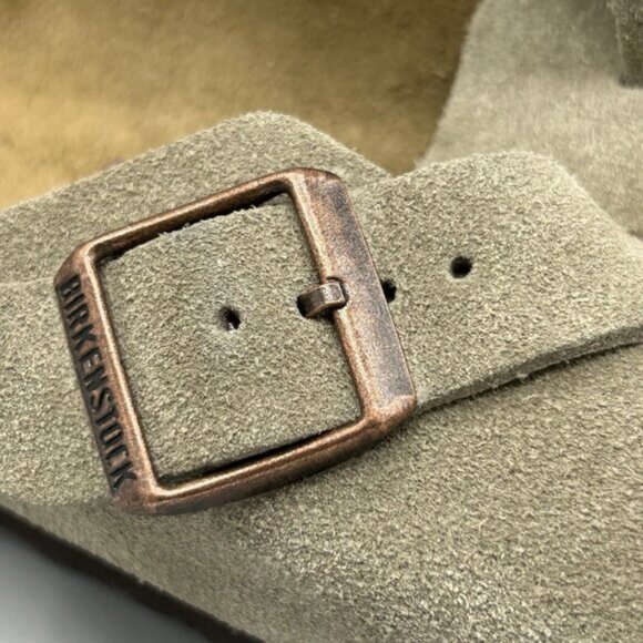 Birkenstock Boston taupe suede mule clogs - Picture 4 of 9